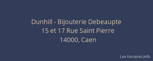 Dunhill - Bijouterie Debeaupte