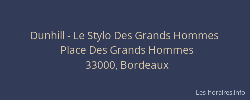 Dunhill - Le Stylo Des Grands Hommes