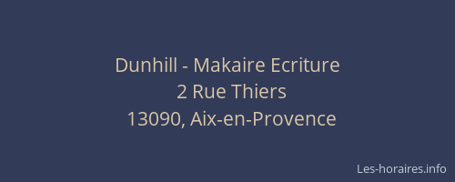 Dunhill - Makaire Ecriture