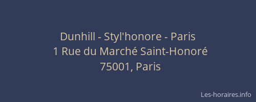 Dunhill - Styl'honore - Paris