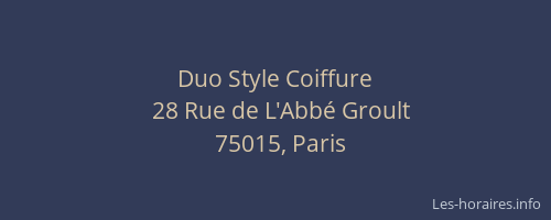 Duo Style Coiffure