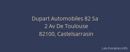 Dupart Automobiles 82 Sa