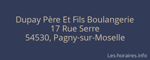 Dupay Père Et Fils Boulangerie