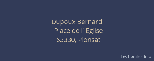 Dupoux Bernard