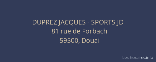 DUPREZ JACQUES - SPORTS JD