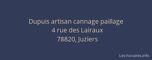 Dupuis artisan cannage paillage