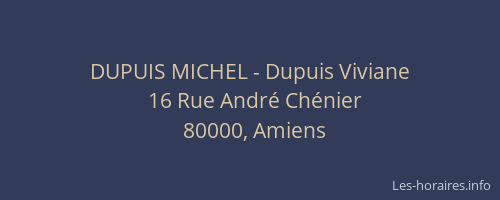DUPUIS MICHEL - Dupuis Viviane