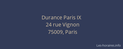 Durance Paris IX