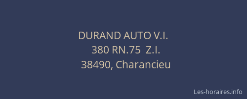 DURAND AUTO V.I.