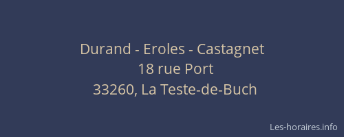 Durand - Eroles - Castagnet