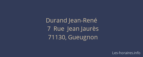 Durand Jean-Ren&eacute;