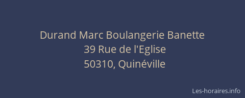 Durand Marc Boulangerie Banette