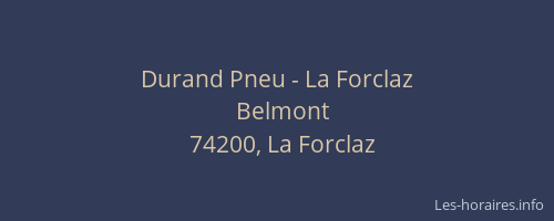 Durand Pneu - La Forclaz