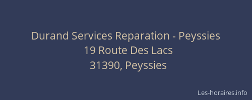 Durand Services Reparation - Peyssies