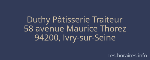 Duthy Pâtisserie Traiteur