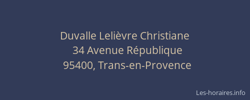 Duvalle Lelièvre Christiane