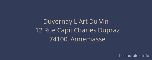 Duvernay L Art Du Vin