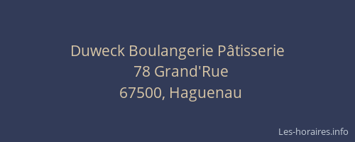 Duweck Boulangerie Pâtisserie