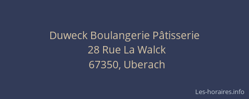 Duweck Boulangerie Pâtisserie