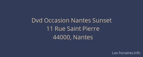Dvd Occasion Nantes Sunset