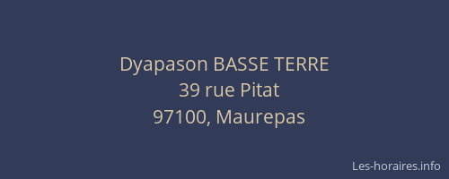 Dyapason BASSE TERRE