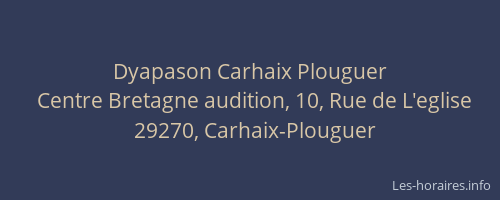 Dyapason Carhaix Plouguer