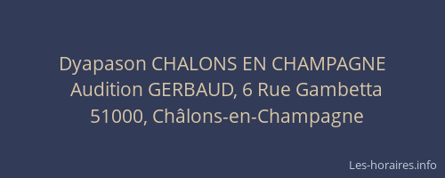 Dyapason CHALONS EN CHAMPAGNE