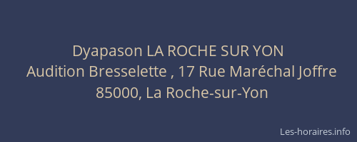 Dyapason LA ROCHE SUR YON