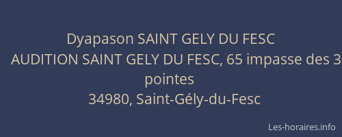 Dyapason SAINT GELY DU FESC