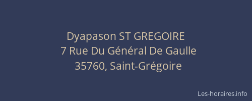 Dyapason ST GREGOIRE