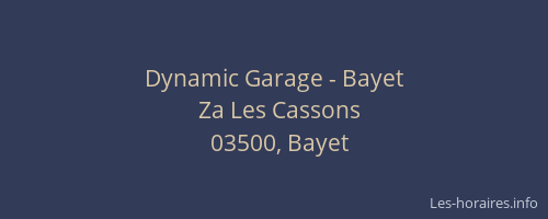 Dynamic Garage - Bayet