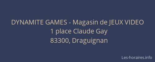 DYNAMITE GAMES - Magasin de JEUX VIDEO