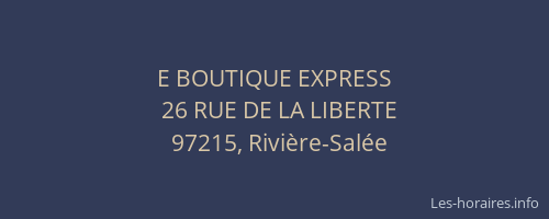 E BOUTIQUE EXPRESS
