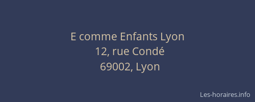 E comme Enfants Lyon