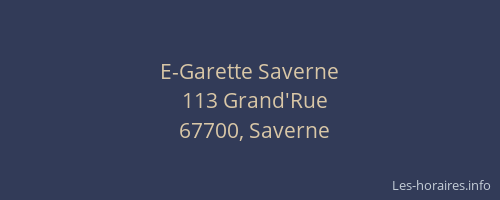 E-Garette Saverne