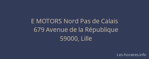 E MOTORS Nord Pas de Calais
