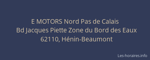 E MOTORS Nord Pas de Calais