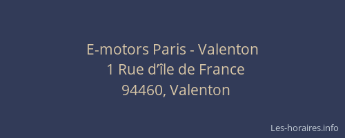 E-motors Paris - Valenton