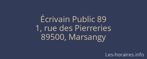 &Eacute;crivain Public 89