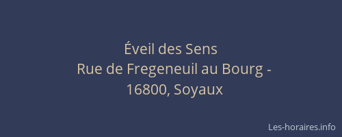 &Eacute;veil des Sens