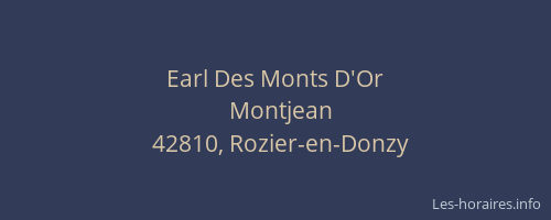 Earl Des Monts D'Or