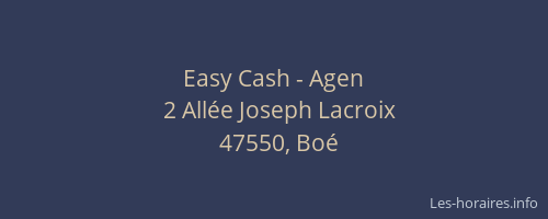 Easy Cash - Agen