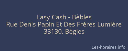 Easy Cash - Bèbles