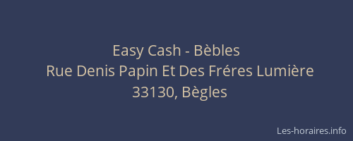 Easy Cash - B&egrave;bles