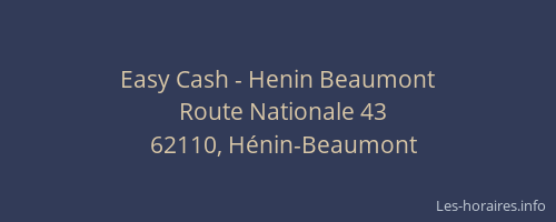 Easy Cash - Henin Beaumont