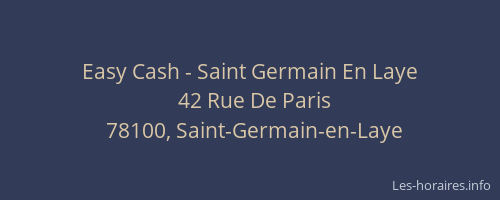 Easy Cash - Saint Germain En Laye