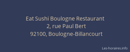 Eat Sushi Boulogne Restaurant