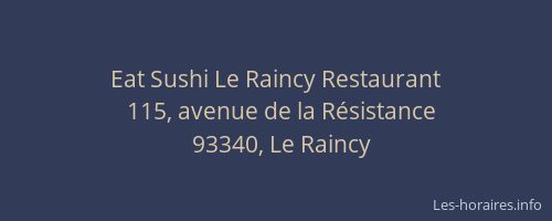 Eat Sushi Le Raincy Restaurant