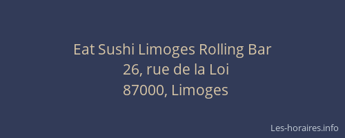 Eat Sushi Limoges Rolling Bar