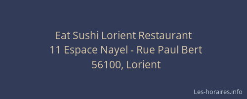 Eat Sushi Lorient Restaurant